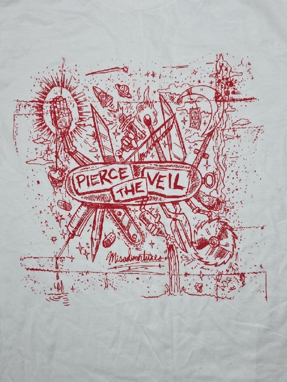 Pierce The Veil | Misadventures Cover Graphic Band Tee Shirt Sz Lg